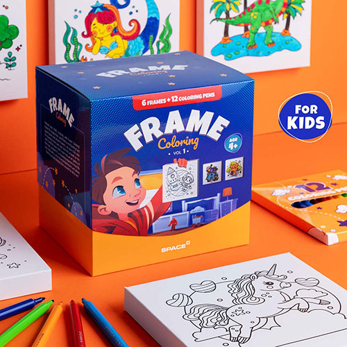 space-Frame Coloring - Kids-Frame Coloring - Vol.1