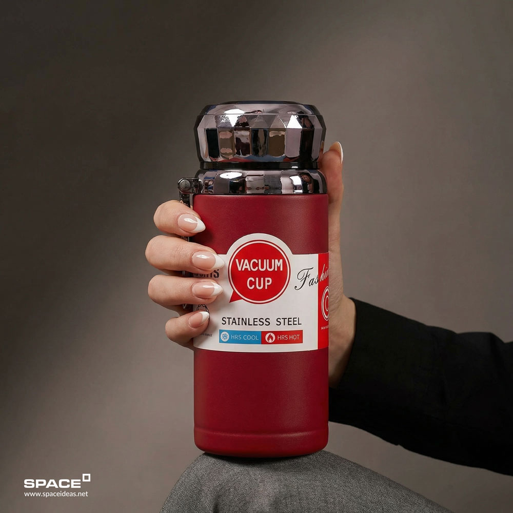 space-Thermal Mug-Disco Glow in Red