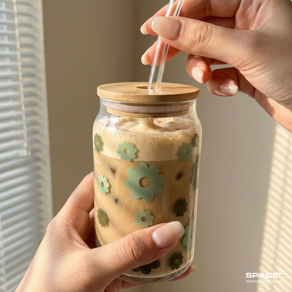 space-Ice Cups-Pressed Flowers