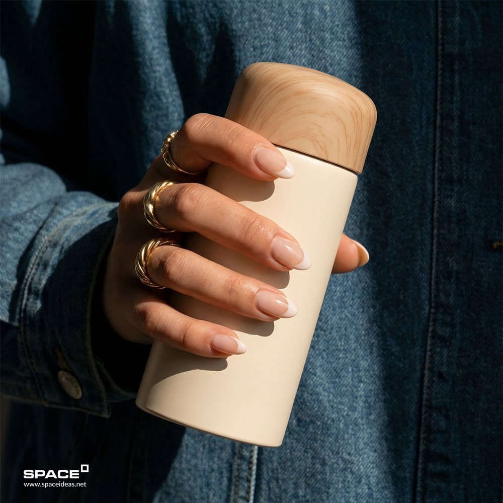 space-Thermal Mug-Off-White Dash - 150ml