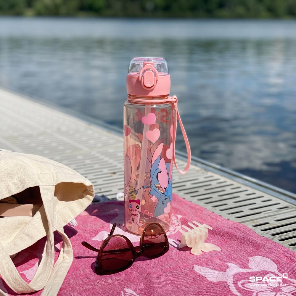 space-Bottles-Stitch and Angel Clear Bottle in Pink