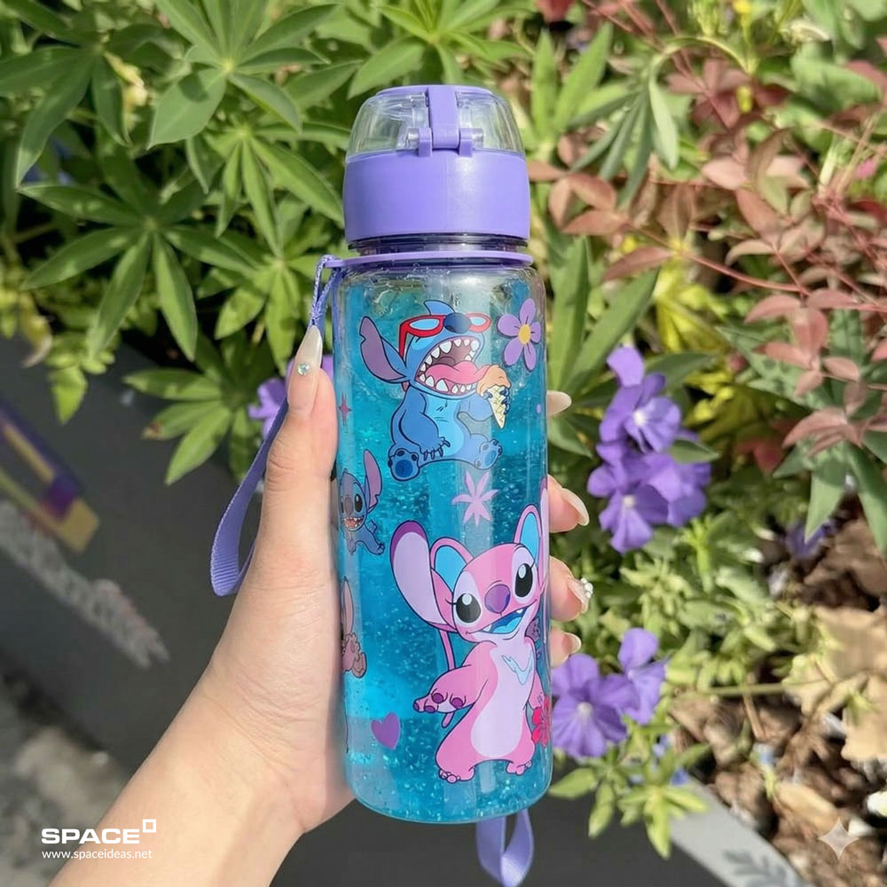 space-Bottles-Stitch Clear Bottle in Purple