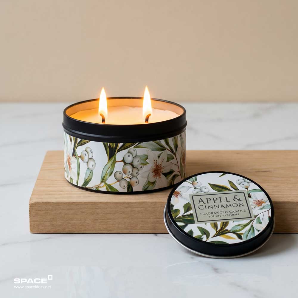space-candle can-Apple and Cinnamon
