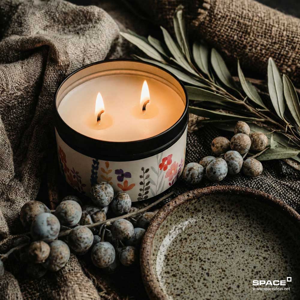 space-candle can-Springtime blossom