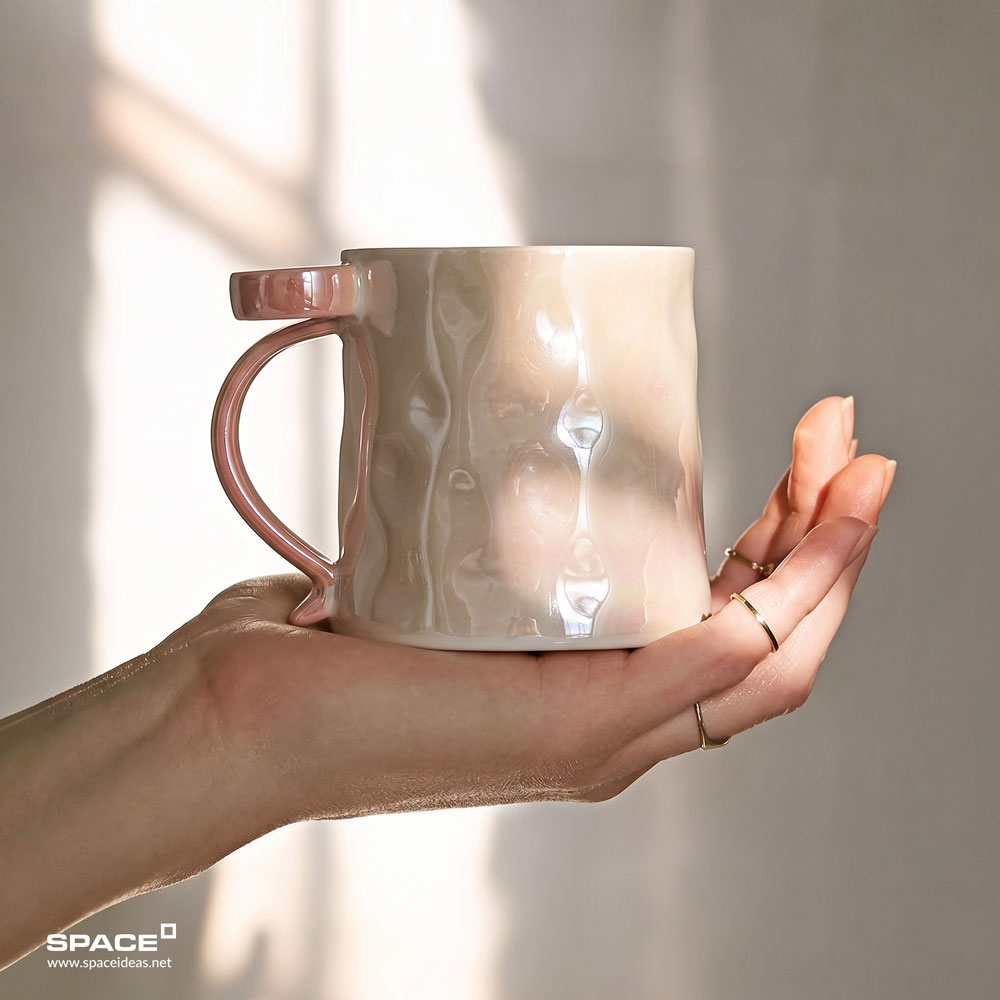 space-Mugs-Glossy bow in Pink